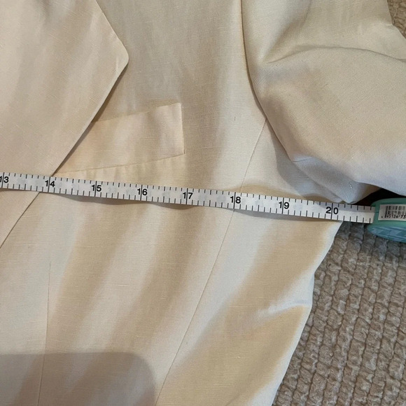 ❤️EPISODE  vintage women 10 blazer cream double breasted silk linen - Picture 7 of 8